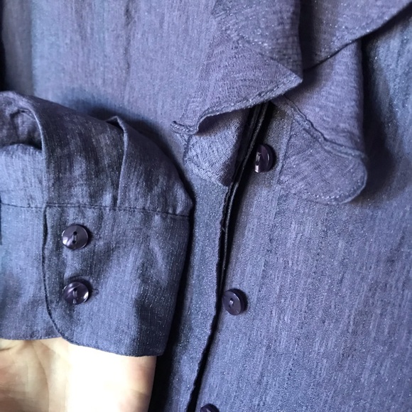 NEW Coldwater Creek Purple Ruffle blouse Woman's Size Large 14-16 - Picture 4 of 8